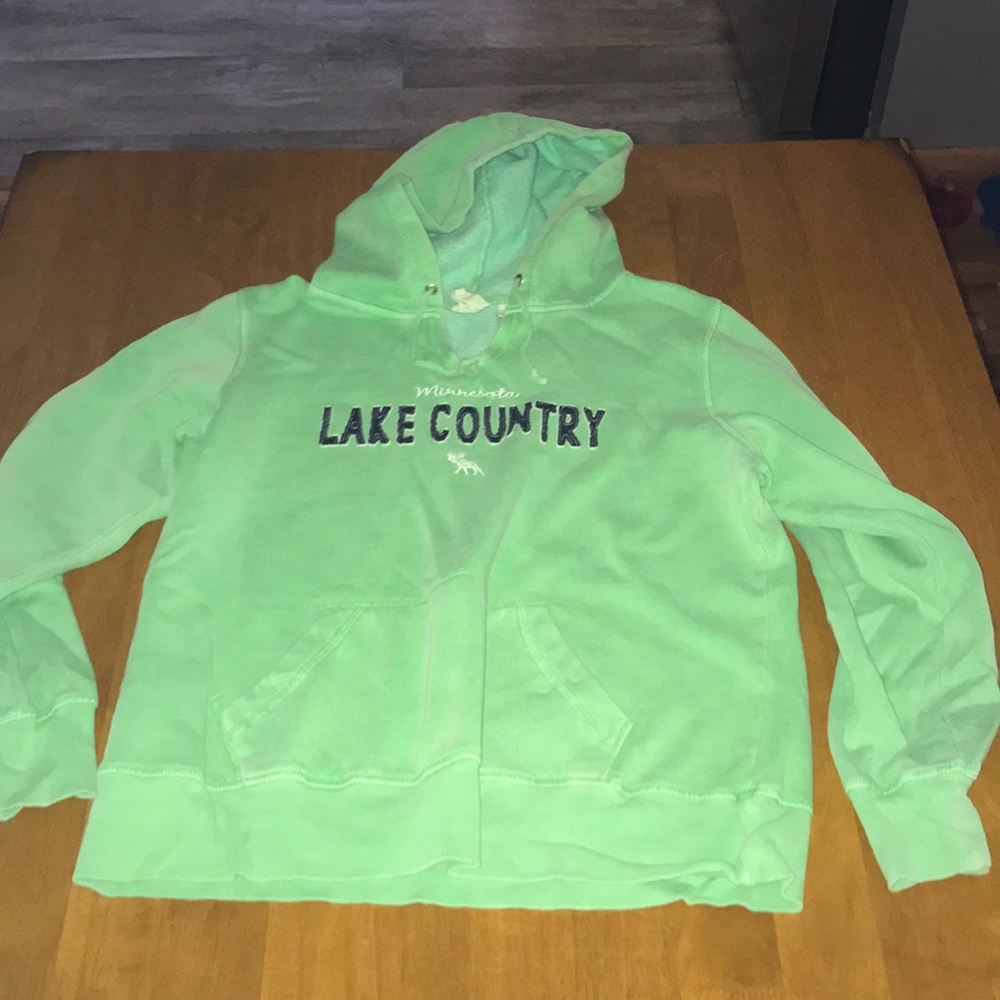 Mint green hooded sweatshirt